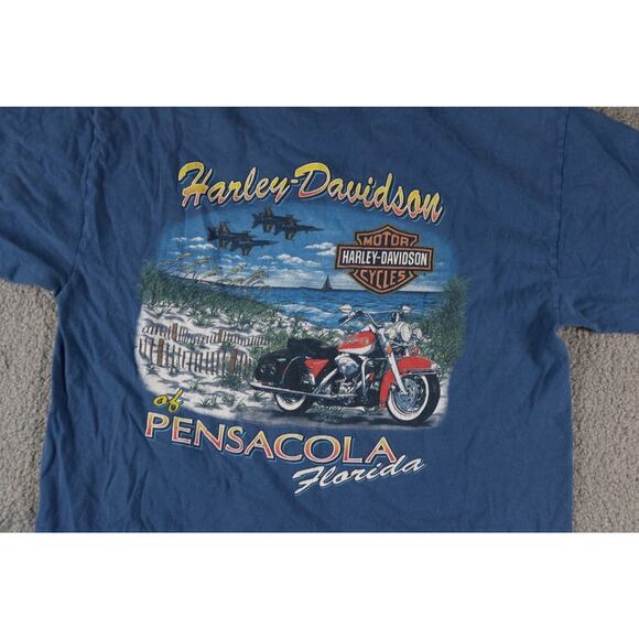 Harley Davidson T-Shirt L Pensacola Florida Vintage Hanes Beefy USA - Picture 3 of 9
